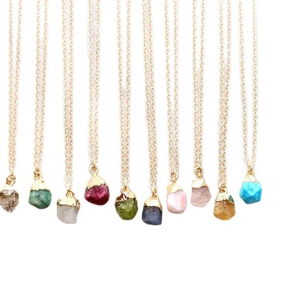 Natural Gemstone Pendant Necklace