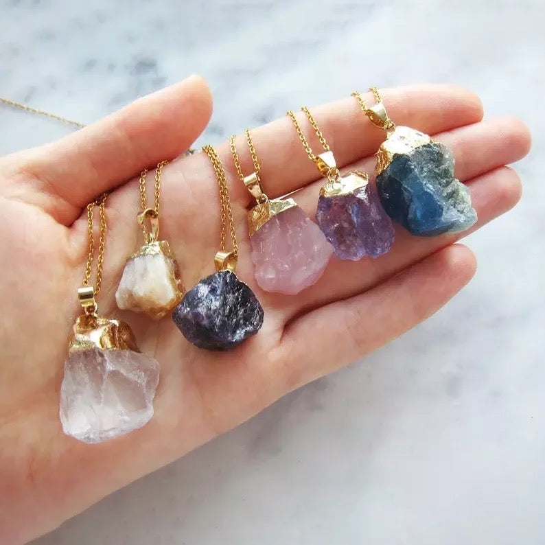Natural Gemstone Pendant Necklace
