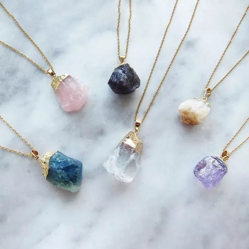 Natural Gemstone Pendant Necklace